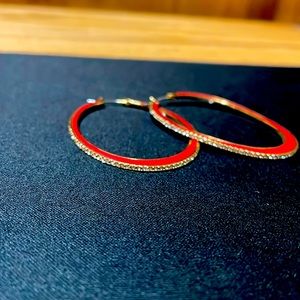 Earrings w/jewels along the side